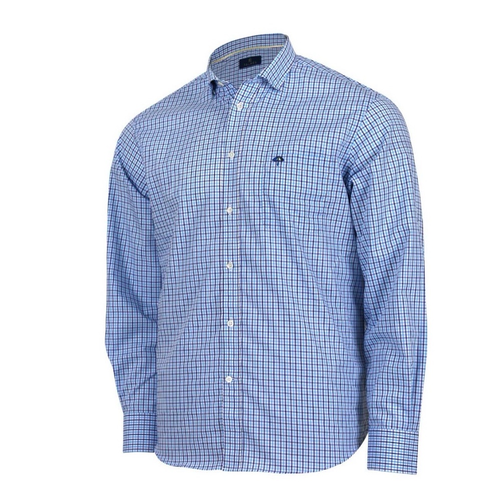 Arnold AD Palmer Dress Shirt Men’s Large Blue Plaid